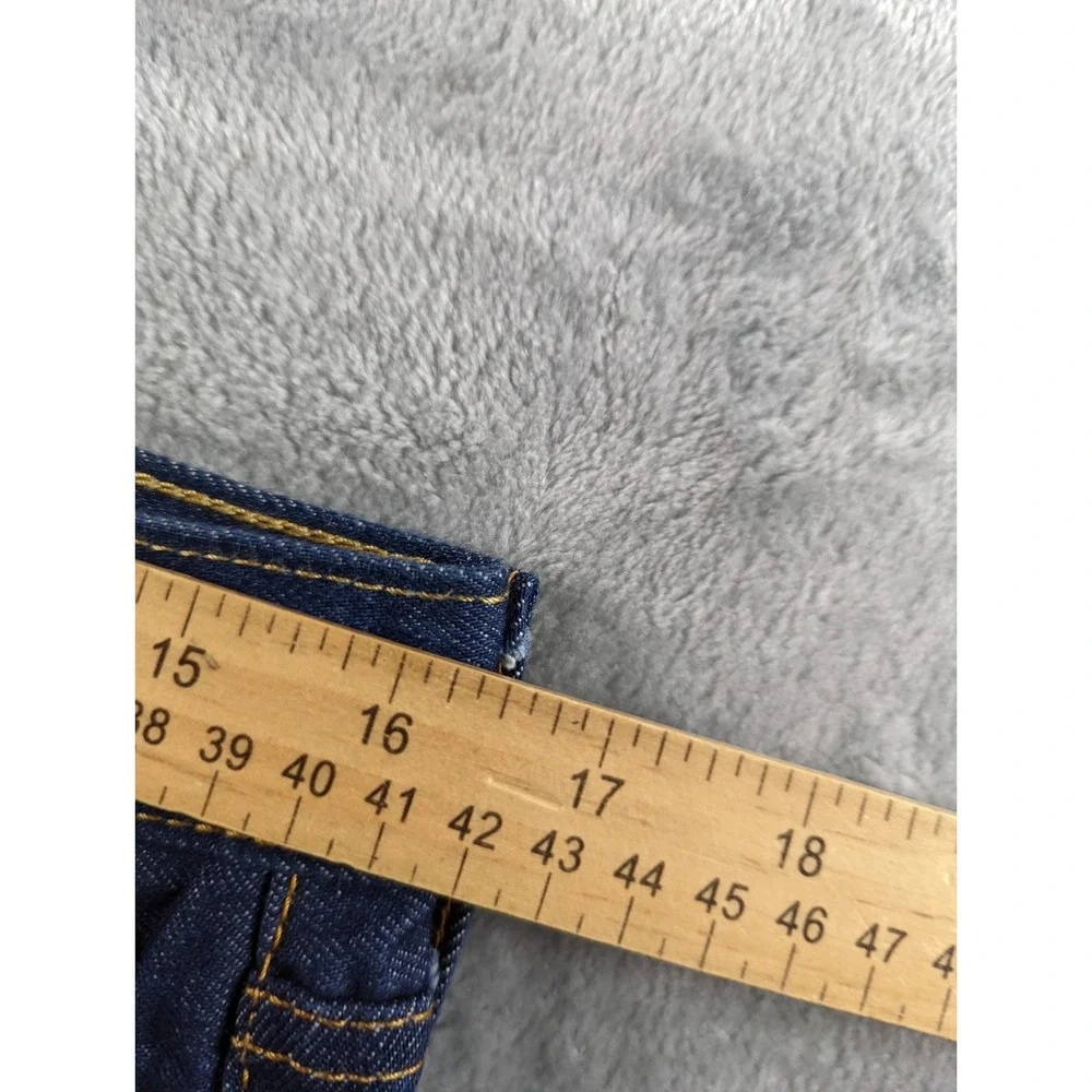 Levis 501 Jeans Men 33x34 Blue Button Fly Straight Dark Wash Raw Denim READ